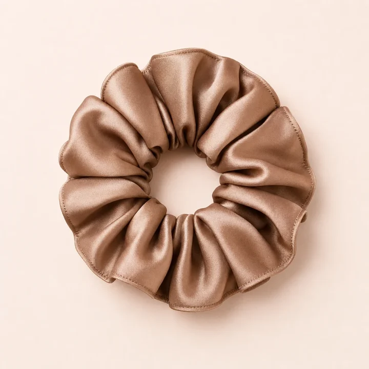 Cocoa Nude – scrunchie din satin premium