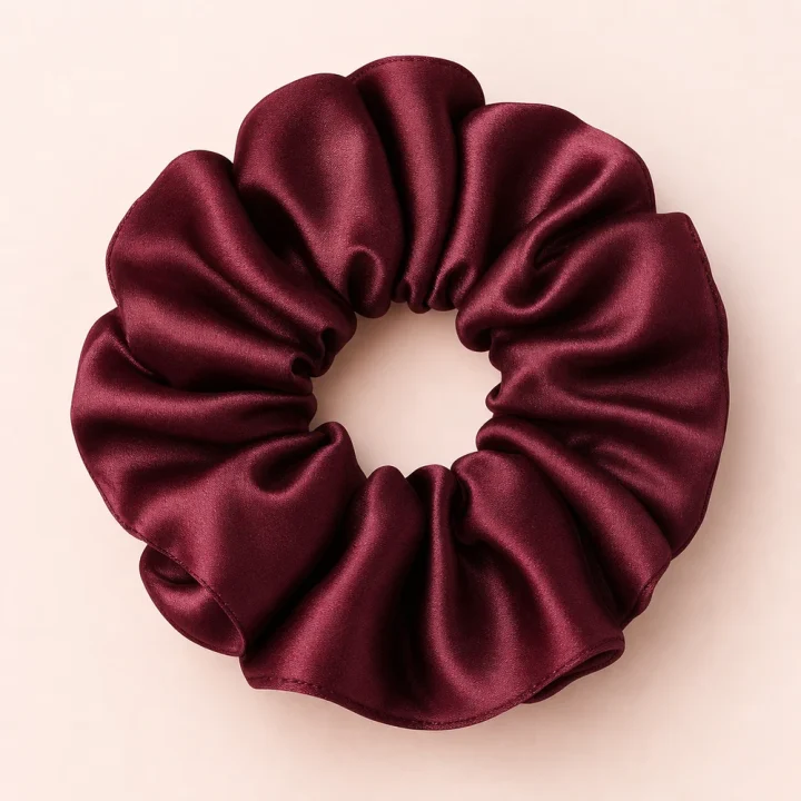 Merlot Kiss – scrunchie din satin premium