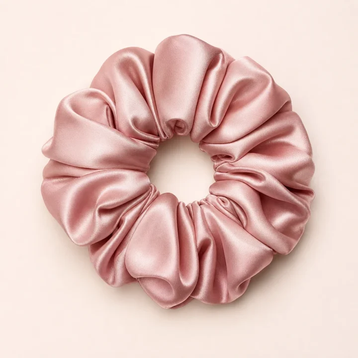 Rose Blush – scrunchie din satin premium