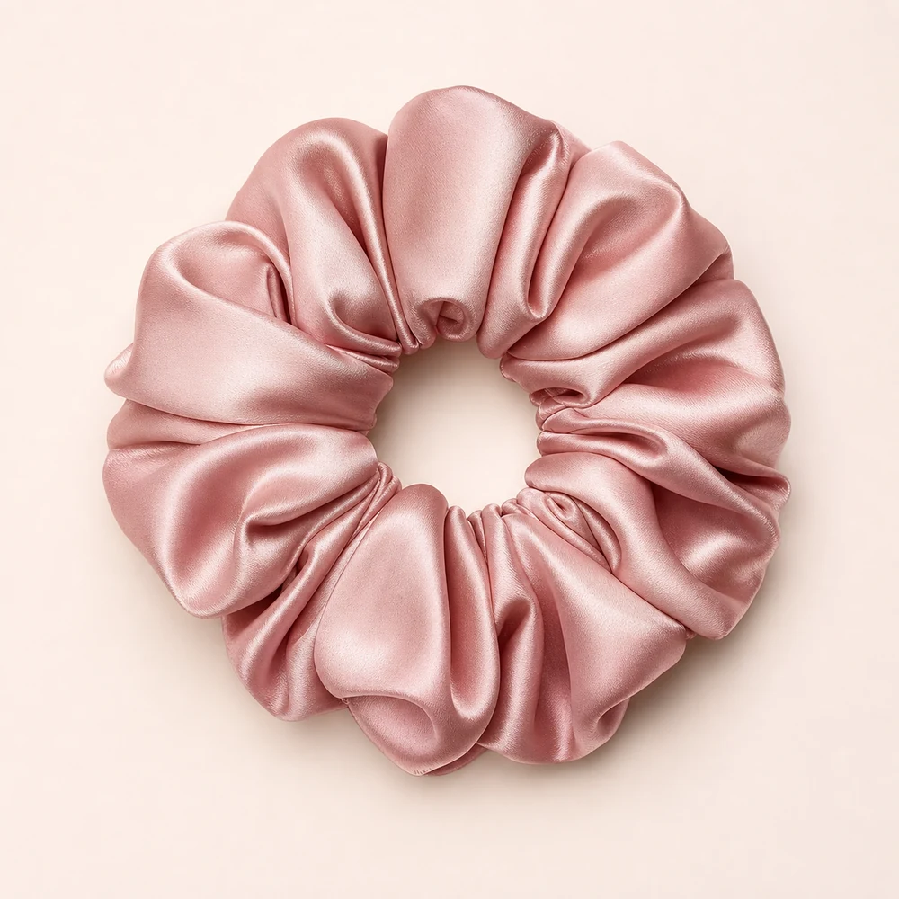 Rose Blush – scrunchie din satin premium