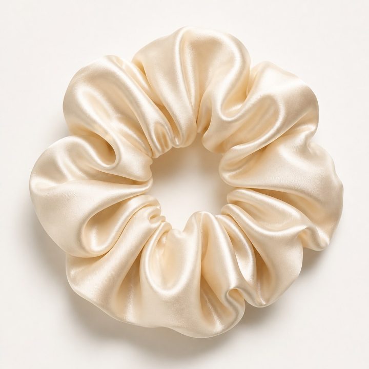Whisper Silk – scrunchie champagne din mătase